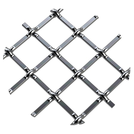 .5 Round Single Diamond Decorative Grille - Satin Nickel, 36 W X 48 L Sheet